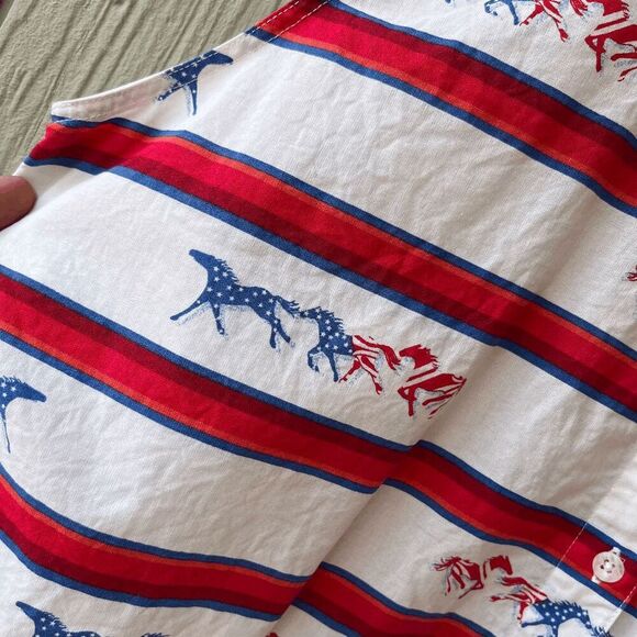 VTG Wrangler Blues USA Flag Horse Shirt – Western Sleeveless 4th of July M/L - Picture 6 of 6